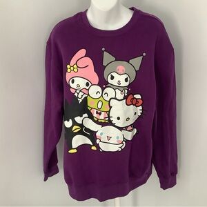 Hello Kitty & Friends Vibrant Purple Crewneck Sweatshirt Sz. 1X